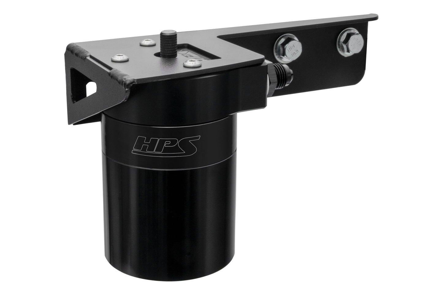 HPS Performance Billet Aluminum Oil Catch Can Kit, Black, 860-018WB