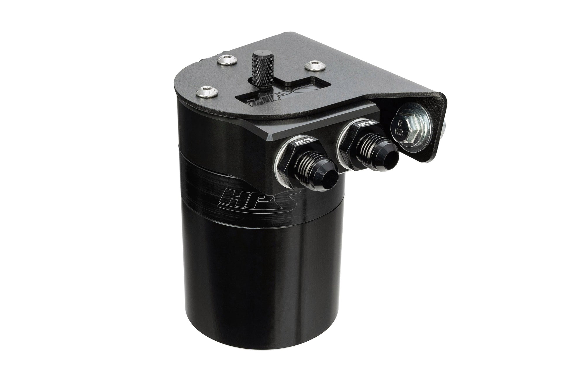 HPS Performance Billet Aluminum Oil Catch Can Kit Black 860-019WB