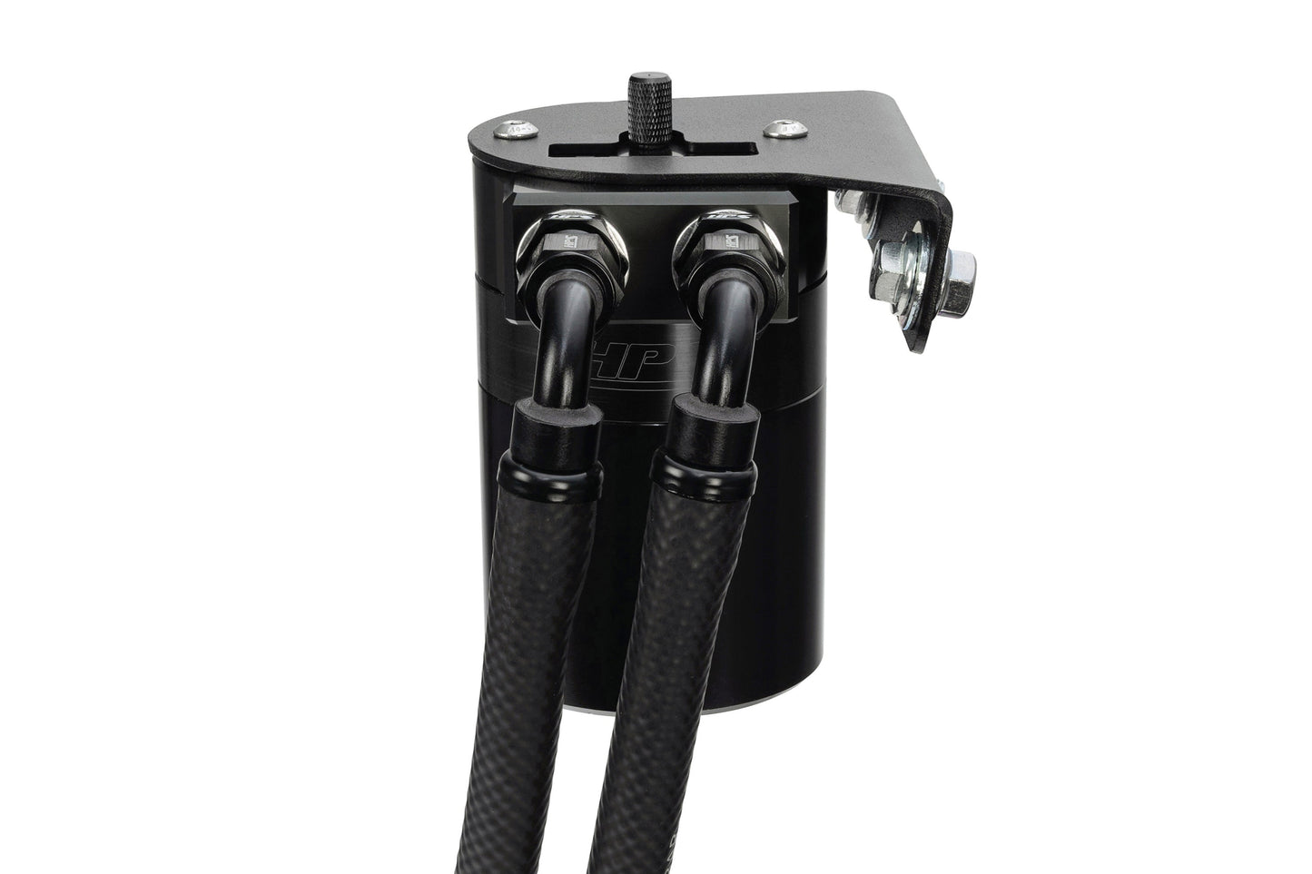 HPS Performance Billet Aluminum Oil Catch Can Kit, Black, 860-019WB