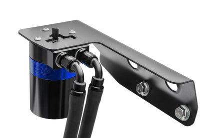 HPS Performance Billet Aluminum Oil Catch Can Kit, Blue, 860-021BL