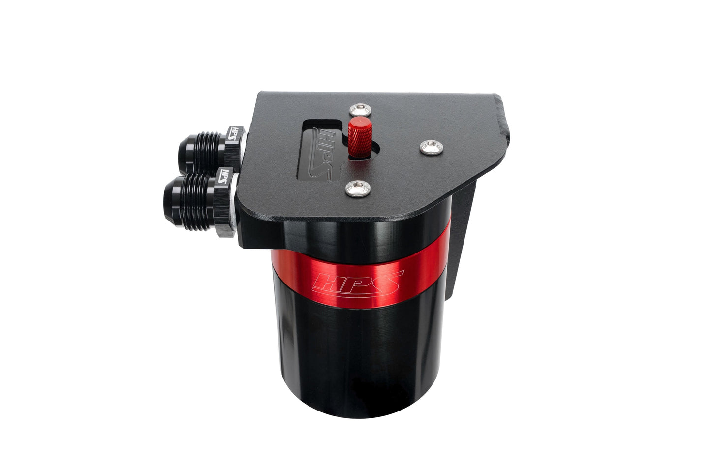 HPS Performance Billet Aluminum Oil Catch Can Kit, Red, 860-023