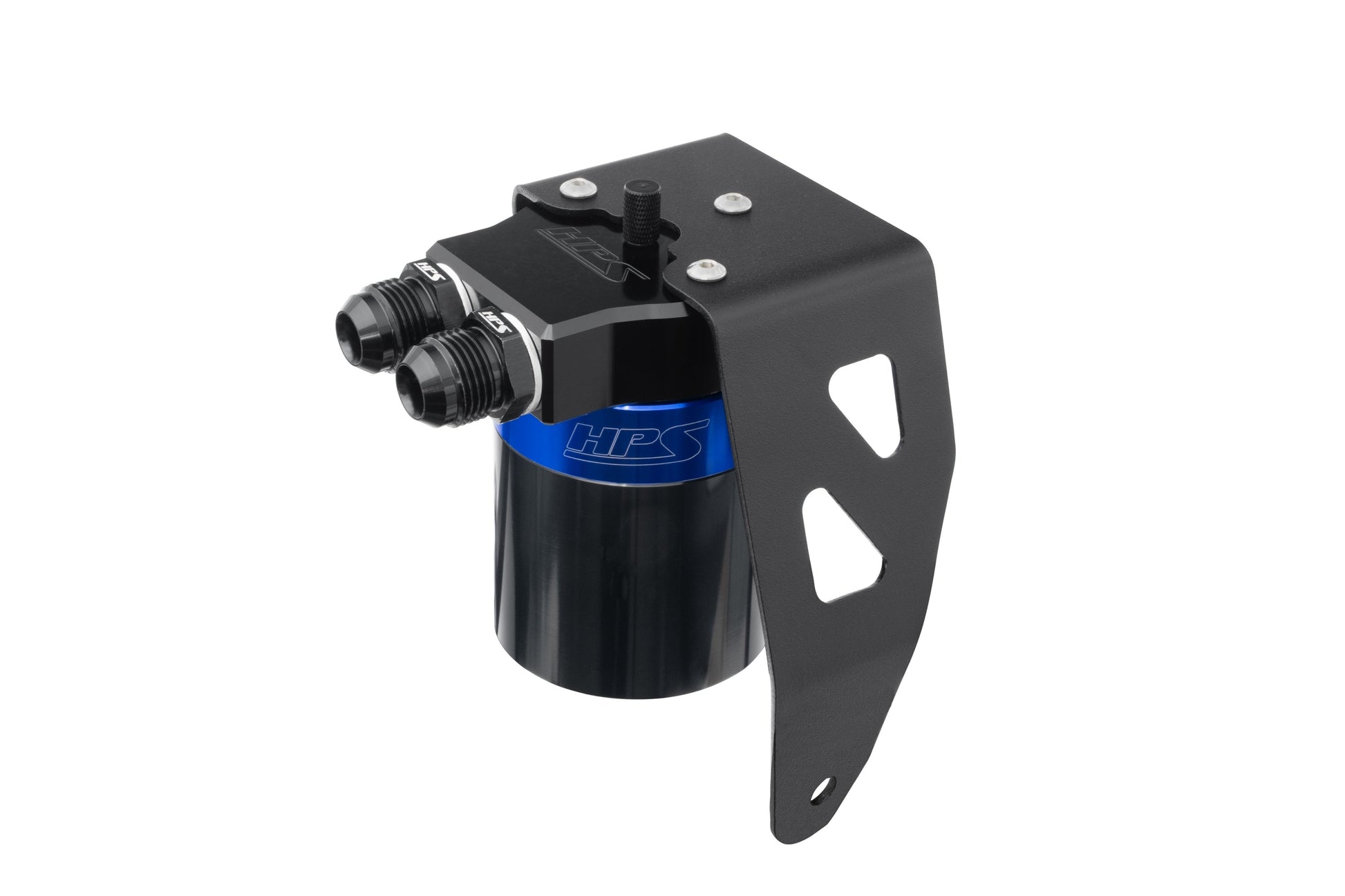 HPS Performance Billet Aluminum Oil Catch Can Kit Blue 860-024BL