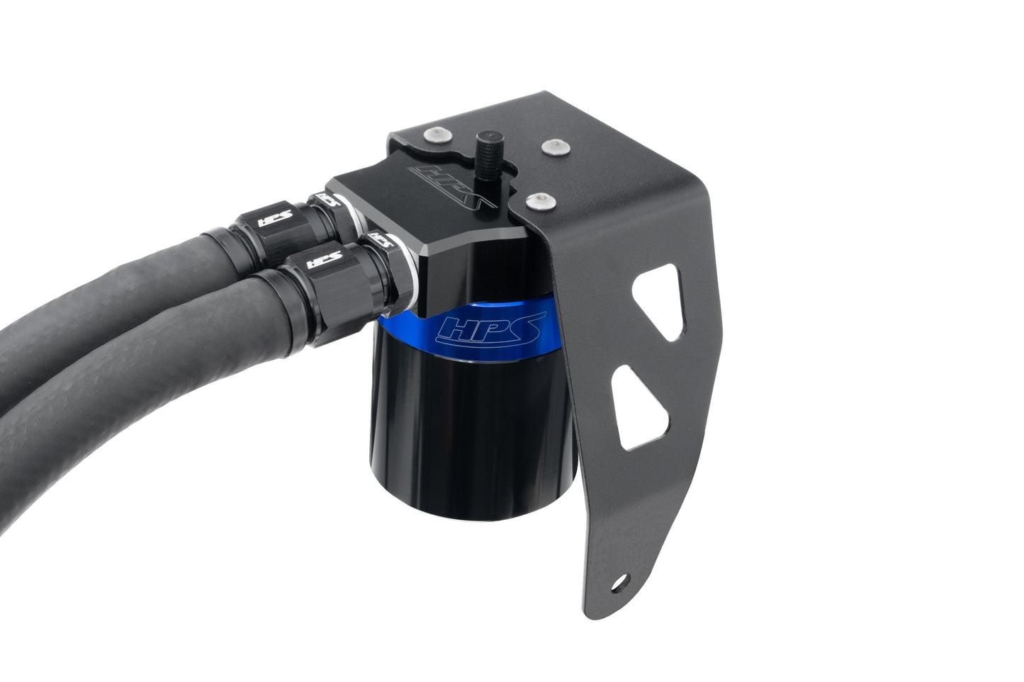 HPS Performance Billet Aluminum Oil Catch Can Kit, Blue, 860-024BL