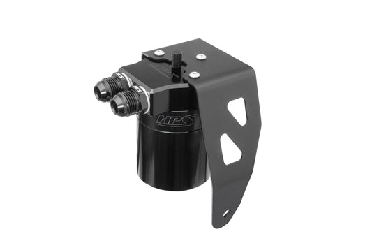 HPS Performance Billet Aluminum Oil Catch Can Kit Black 860-024WB