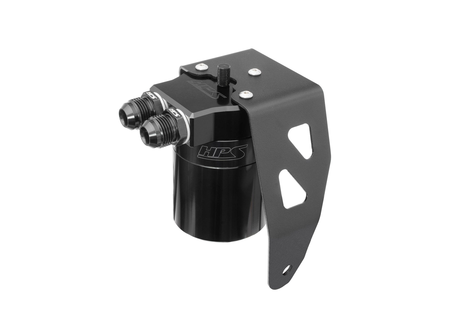 HPS Performance Billet Aluminum Oil Catch Can Kit Black 860-024WB