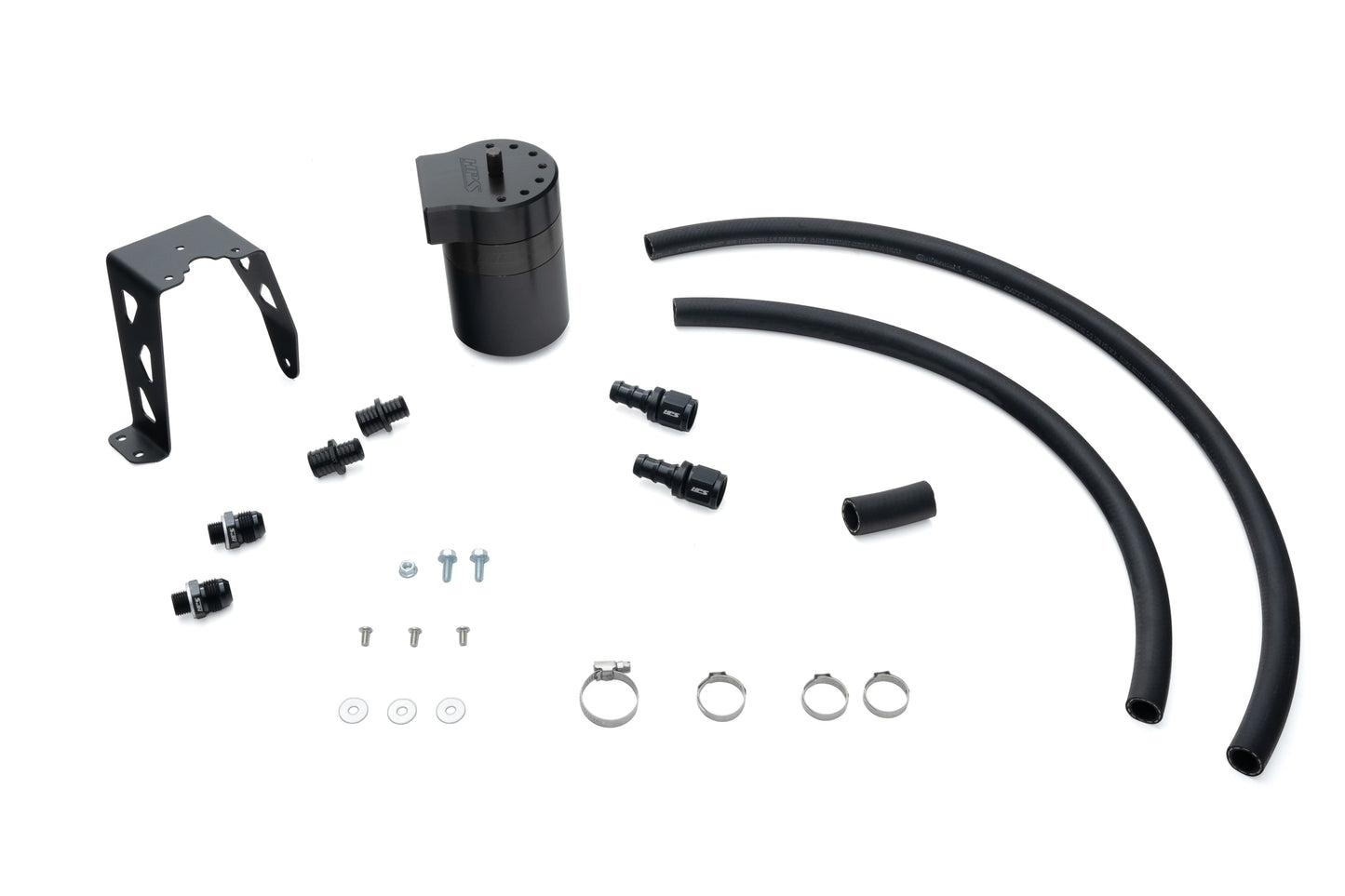 HPS Performance Billet Aluminum Oil Catch Can Kit, Black, 860-024WB