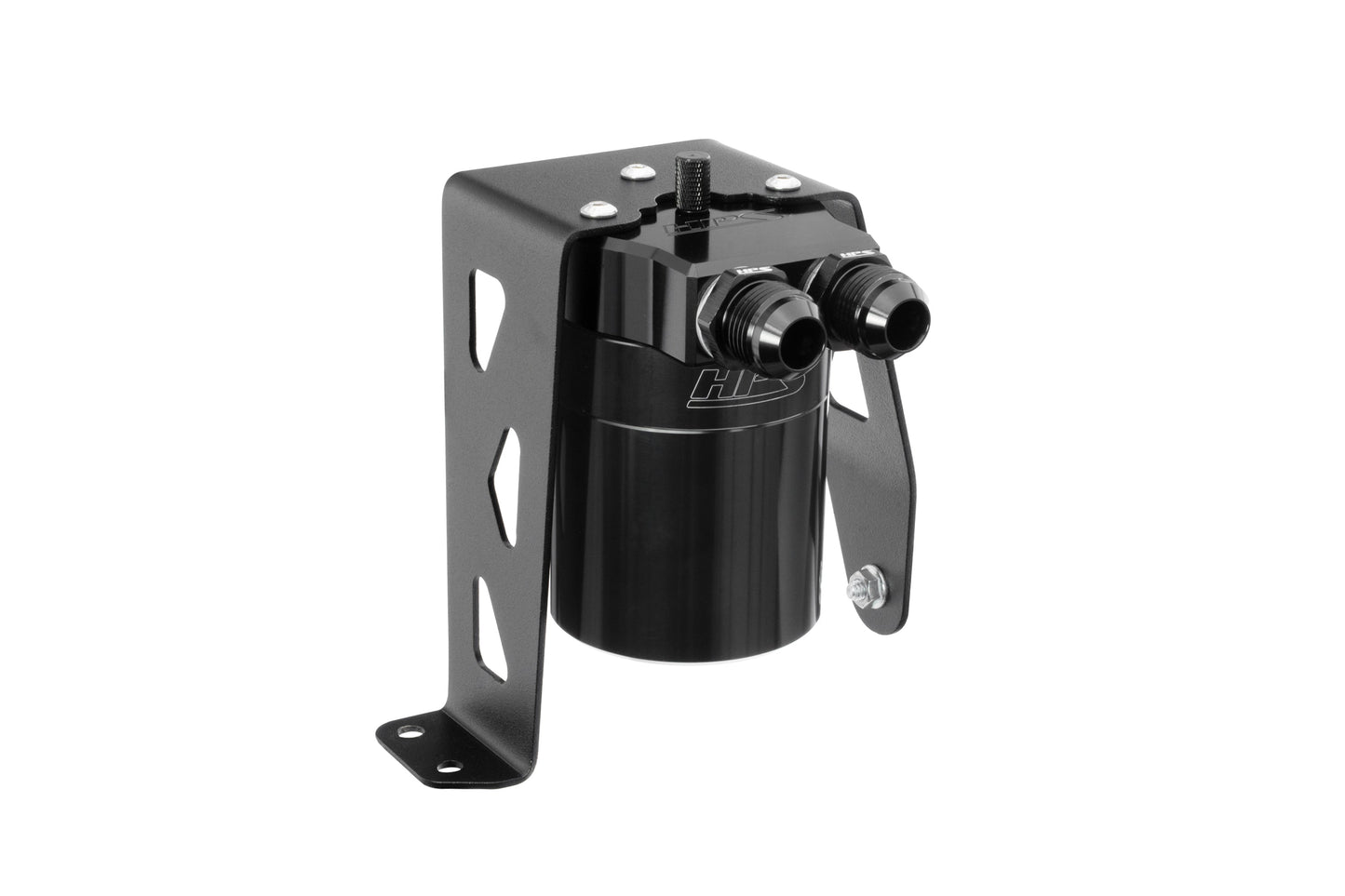 HPS Performance Billet Aluminum Oil Catch Can Kit, Black, 860-024WB