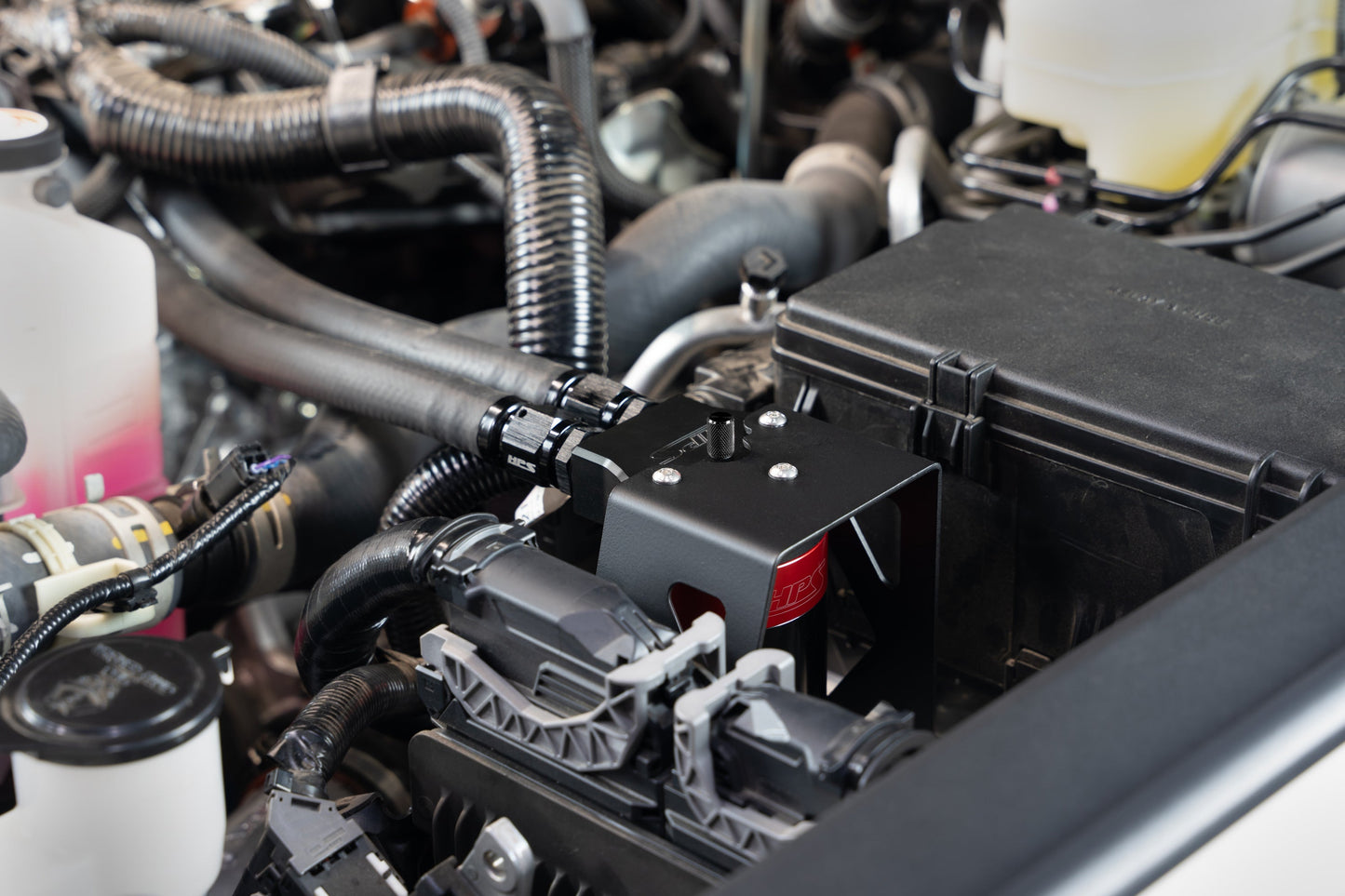 HPS Performance Billet Aluminum Oil Catch Can Kit, Black, 860-024WB
