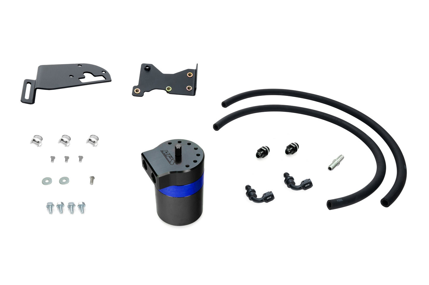 HPS Performance Billet Aluminum Oil Catch Can Kit, Blue, 860-025BL