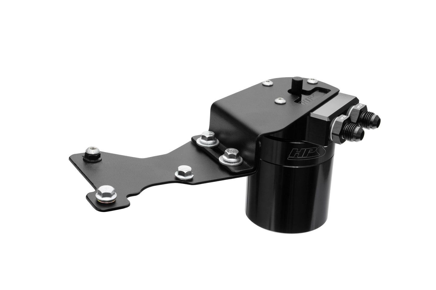 HPS Performance Billet Aluminum Oil Catch Can Kit Black 860-025WB