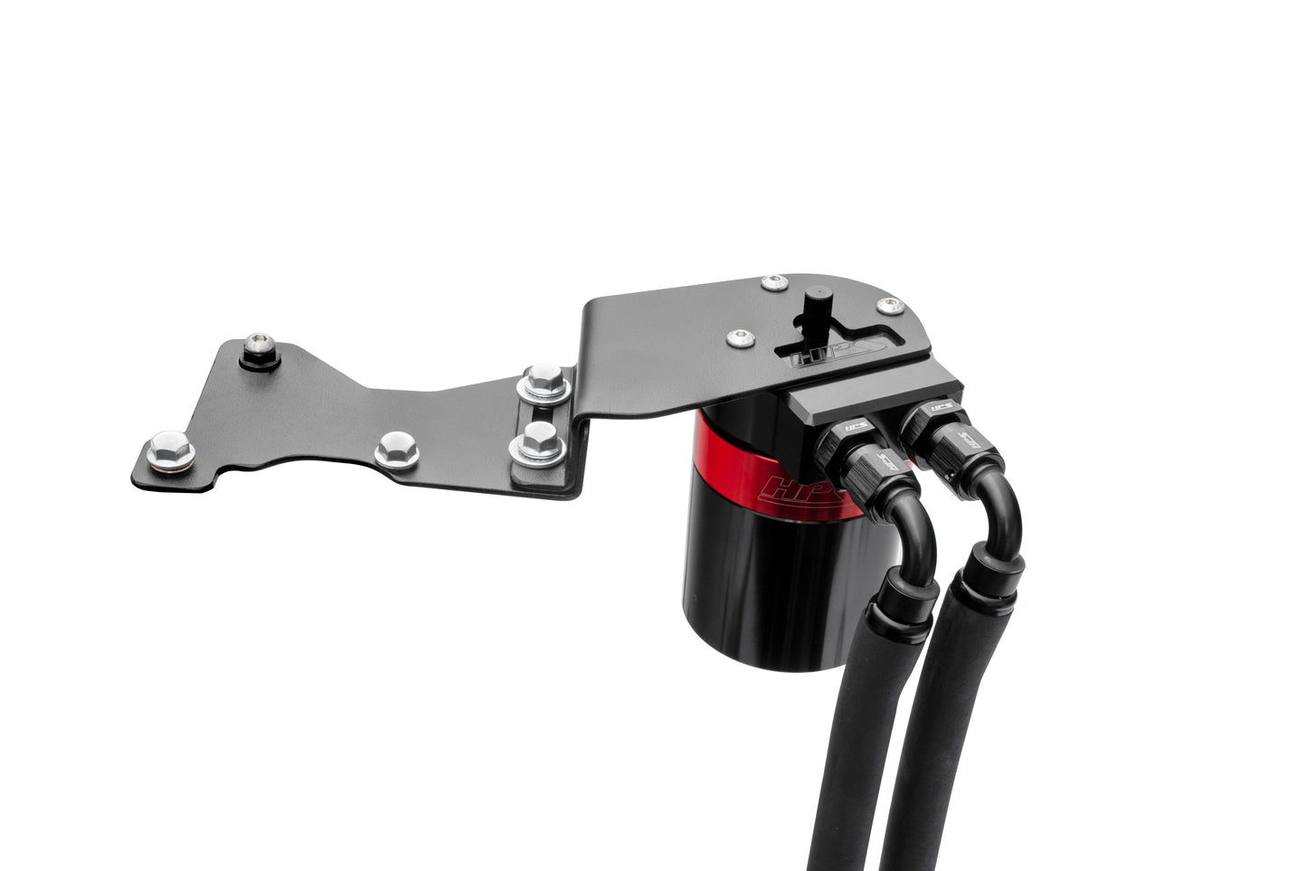 HPS Performance Billet Aluminum Oil Catch Can Kit, Red, 860-025