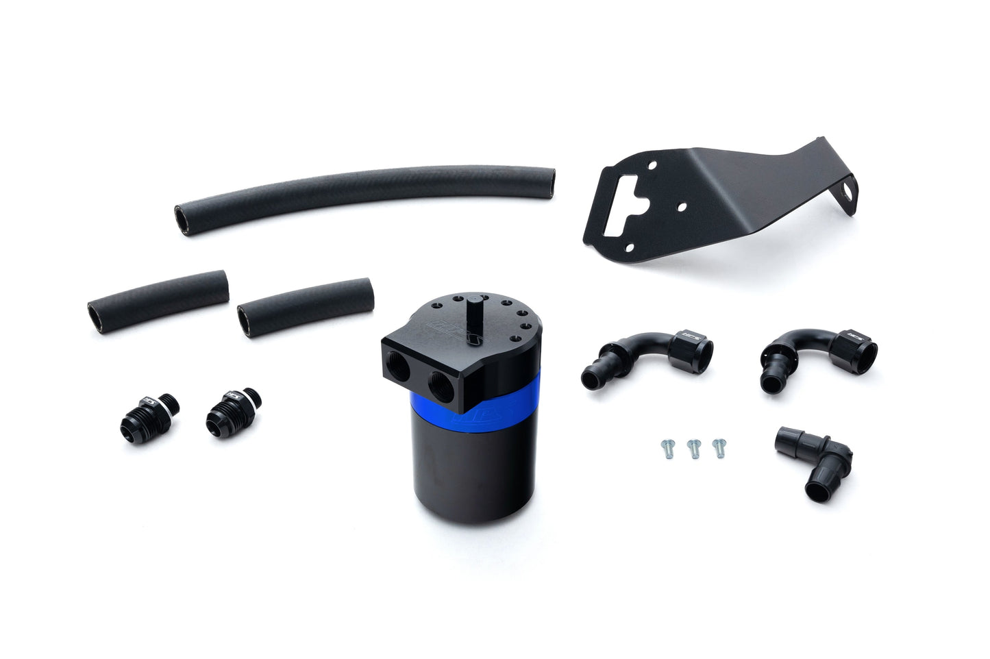 HPS Performance Billet Aluminum Oil Catch Can Kit, Blue, 860-026BL