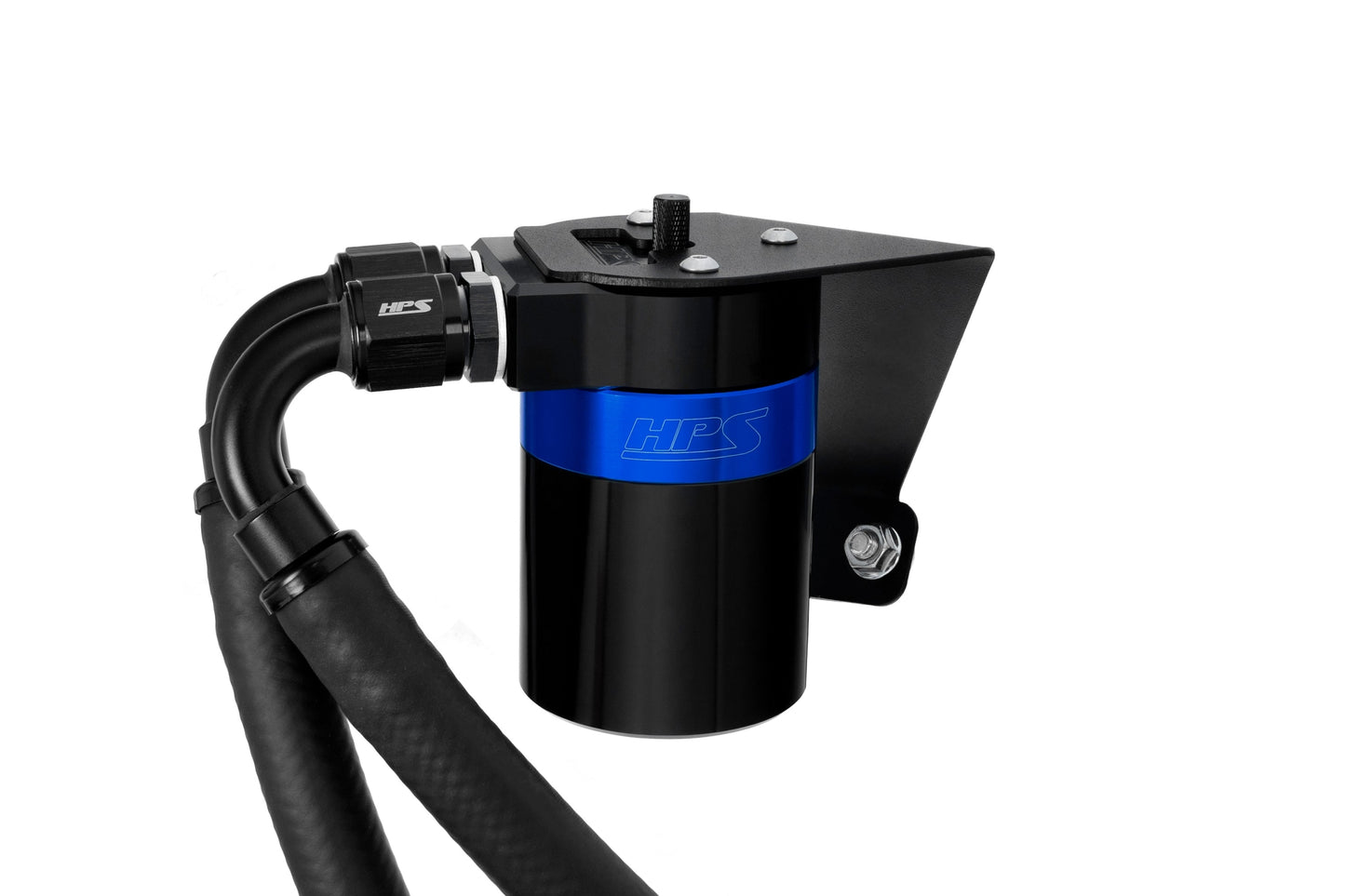 HPS Performance Billet Aluminum Oil Catch Can Kit, Blue, 860-026BL