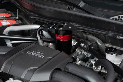 HPS Performance Billet Aluminum Oil Catch Can Kit, Red, 860-026