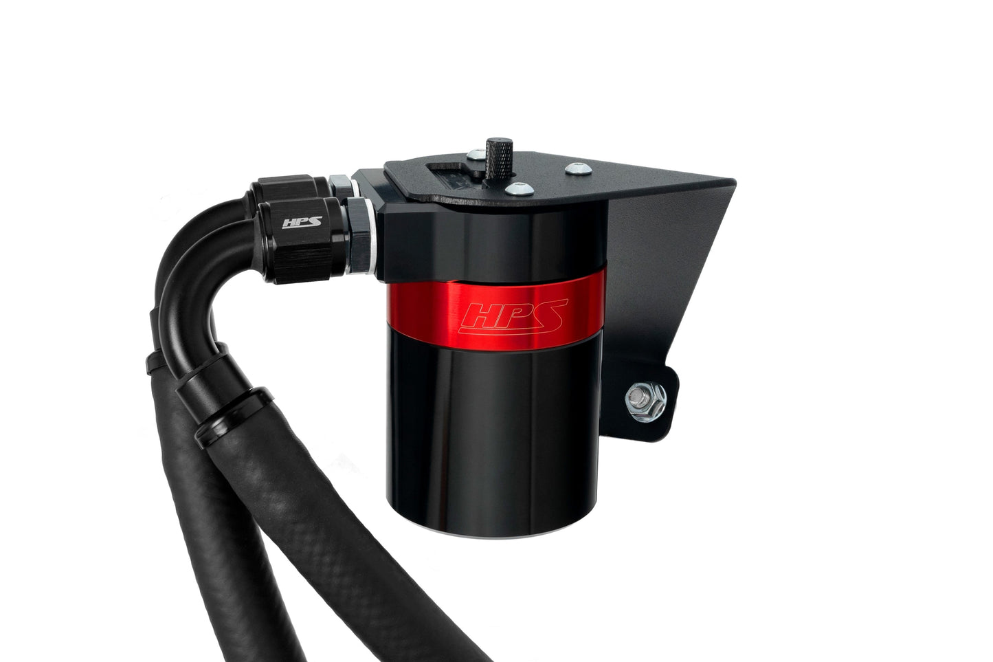 HPS Performance Billet Aluminum Oil Catch Can Kit, Red, 860-026