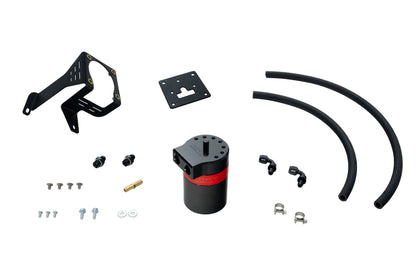 HPS Performance Billet Aluminum Oil Catch Can Kit, Red, 860-027