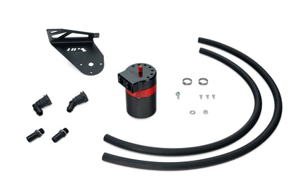 HPS Performance Billet Aluminum Oil Catch Can Kit, Red, 860-028