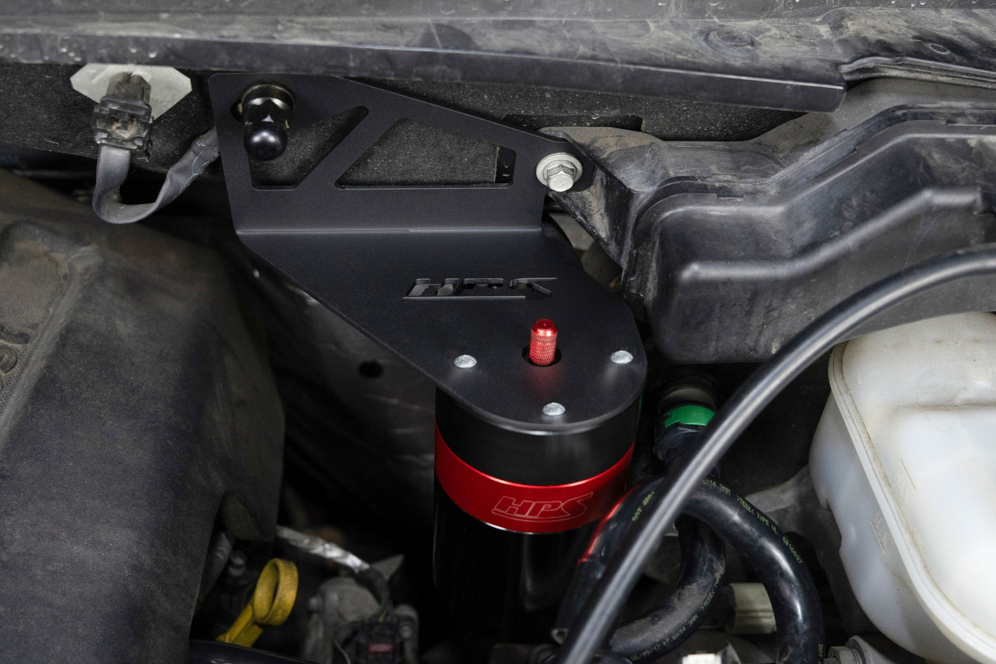 HPS Performance Billet Aluminum Oil Catch Can Kit, Red, 860-028