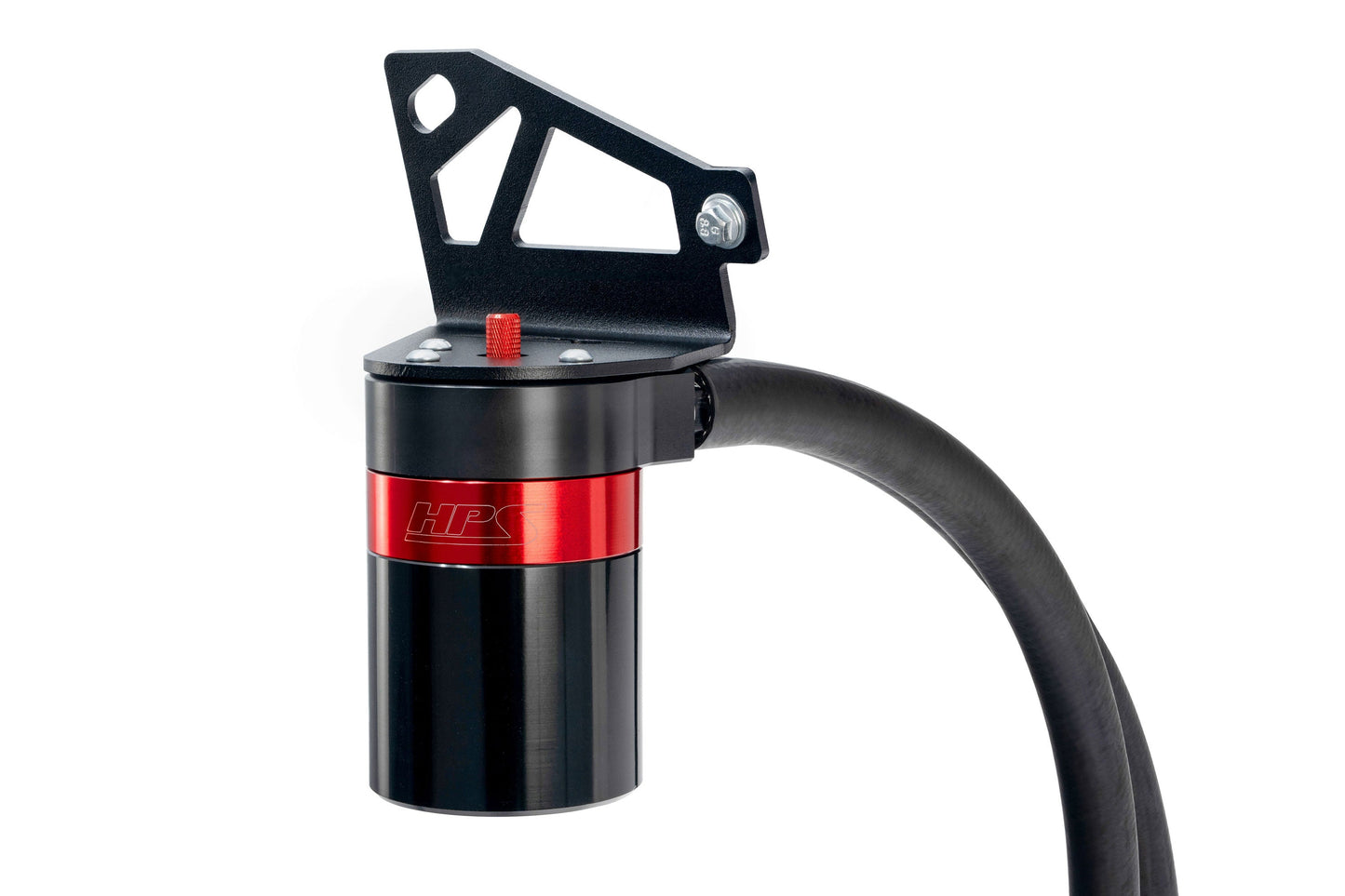 HPS Performance Billet Aluminum Oil Catch Can Kit, Red, 860-028