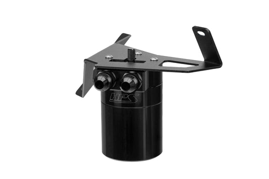 HPS Performance Billet Aluminum Oil Catch Can Kit Black 860-029WB