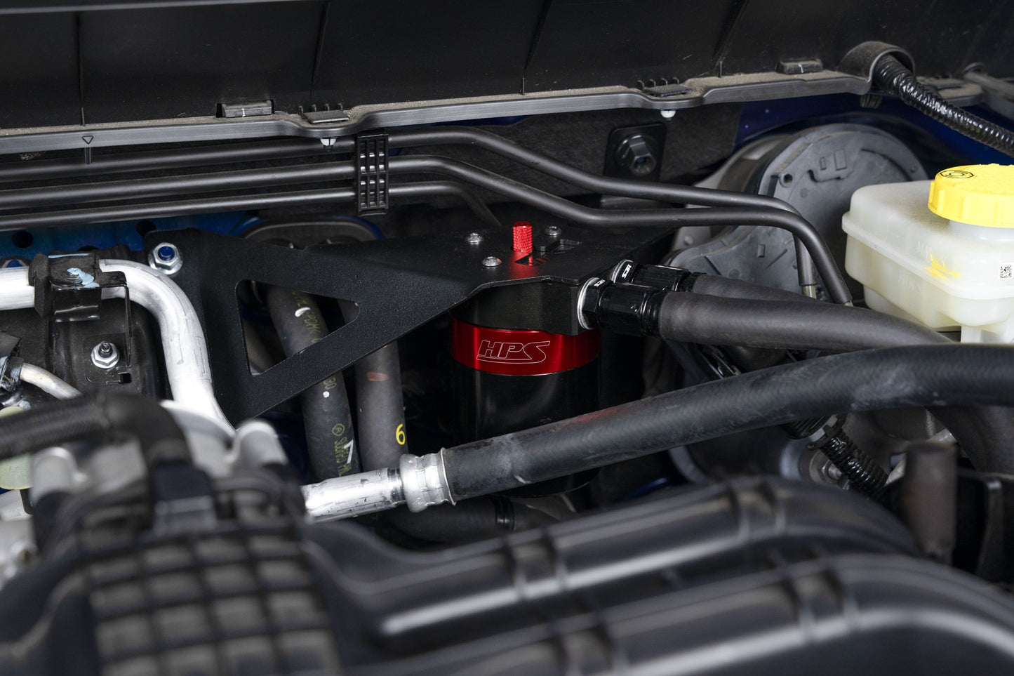 HPS Performance Billet Aluminum Oil Catch Can Kit, Red, 860-029