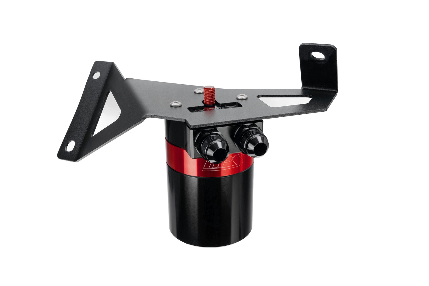HPS Performance Billet Aluminum Oil Catch Can Kit, Red, 860-029
