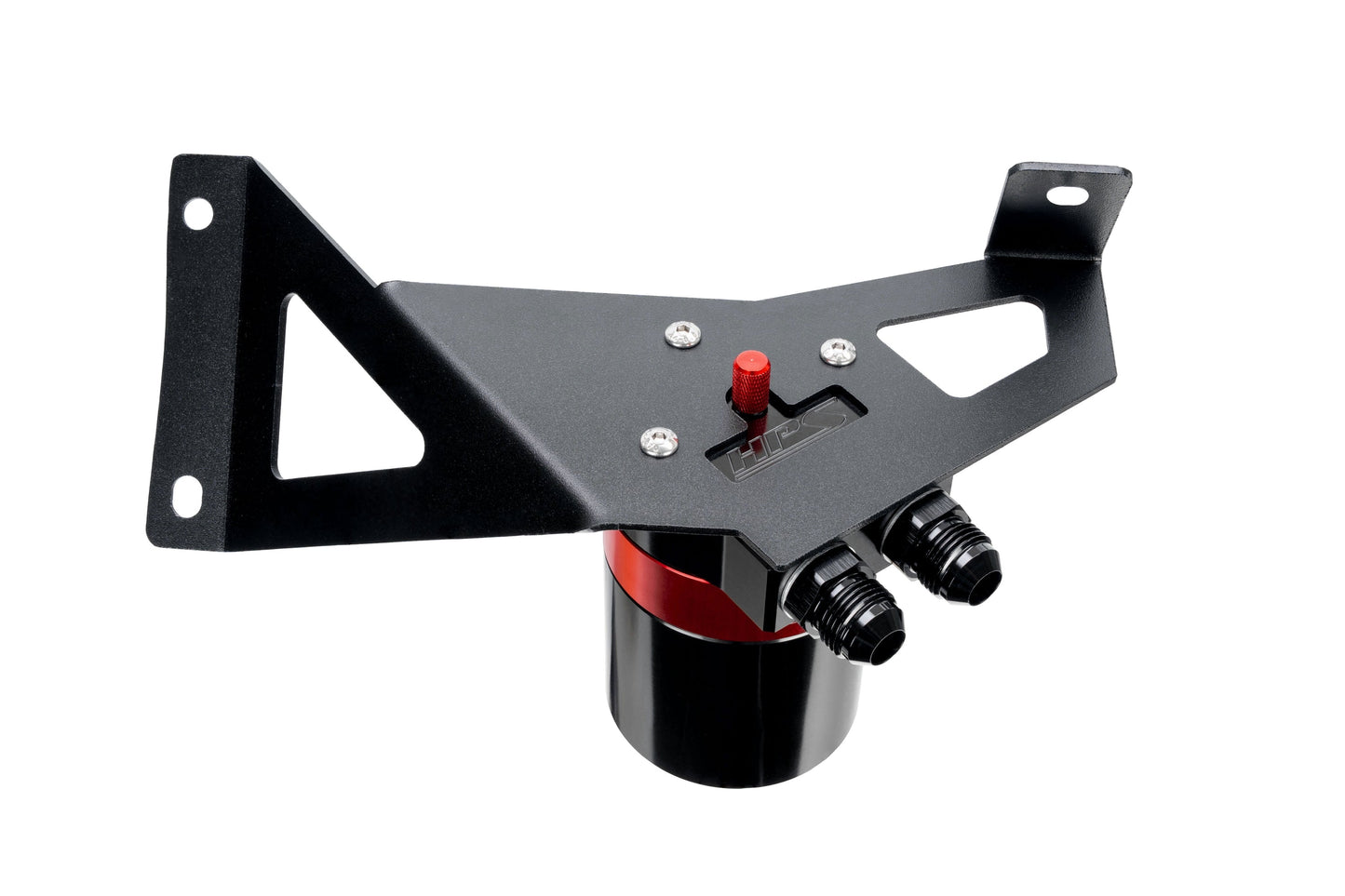 HPS Performance Billet Aluminum Oil Catch Can Kit, Red, 860-029