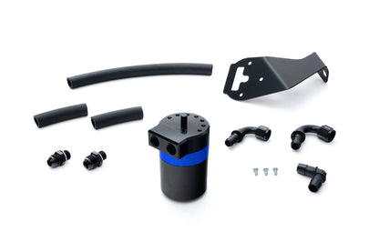 HPS Performance Billet Aluminum Oil Catch Can Kit, Blue, 860-030BL