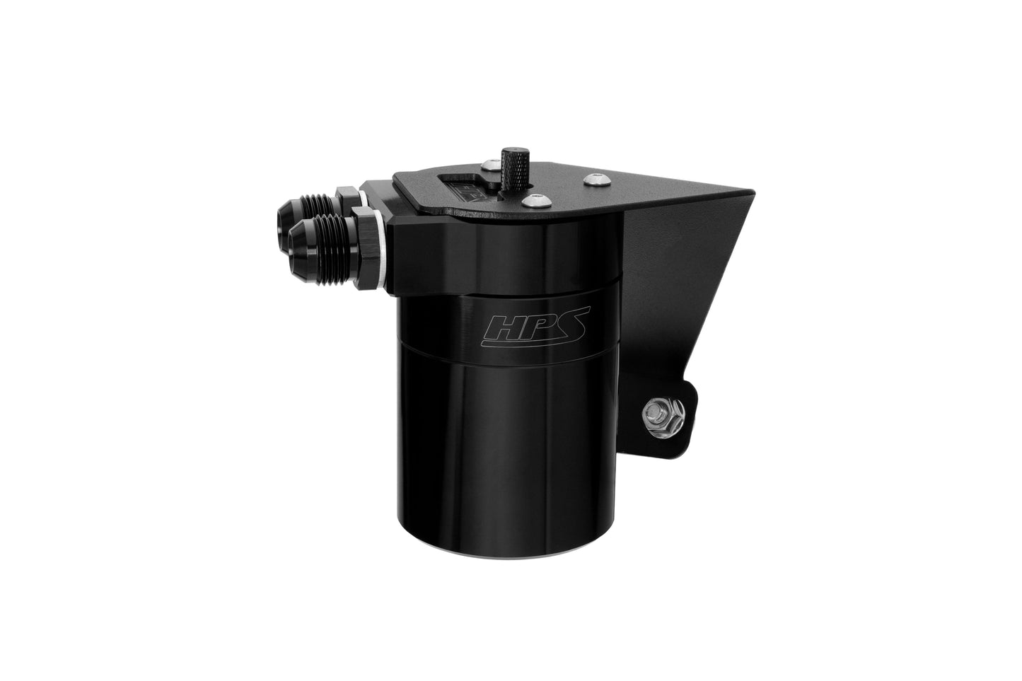 HPS Performance Billet Aluminum Oil Catch Can Kit Black 860-030WB