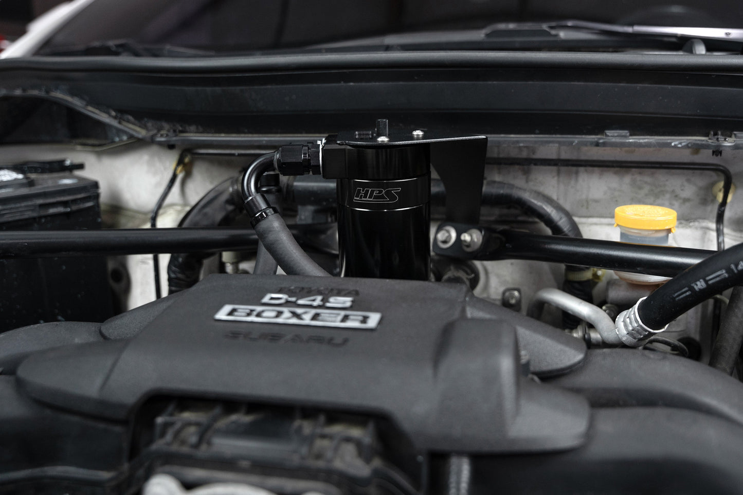 HPS Performance Billet Aluminum Oil Catch Can Kit, Black, 860-030WB