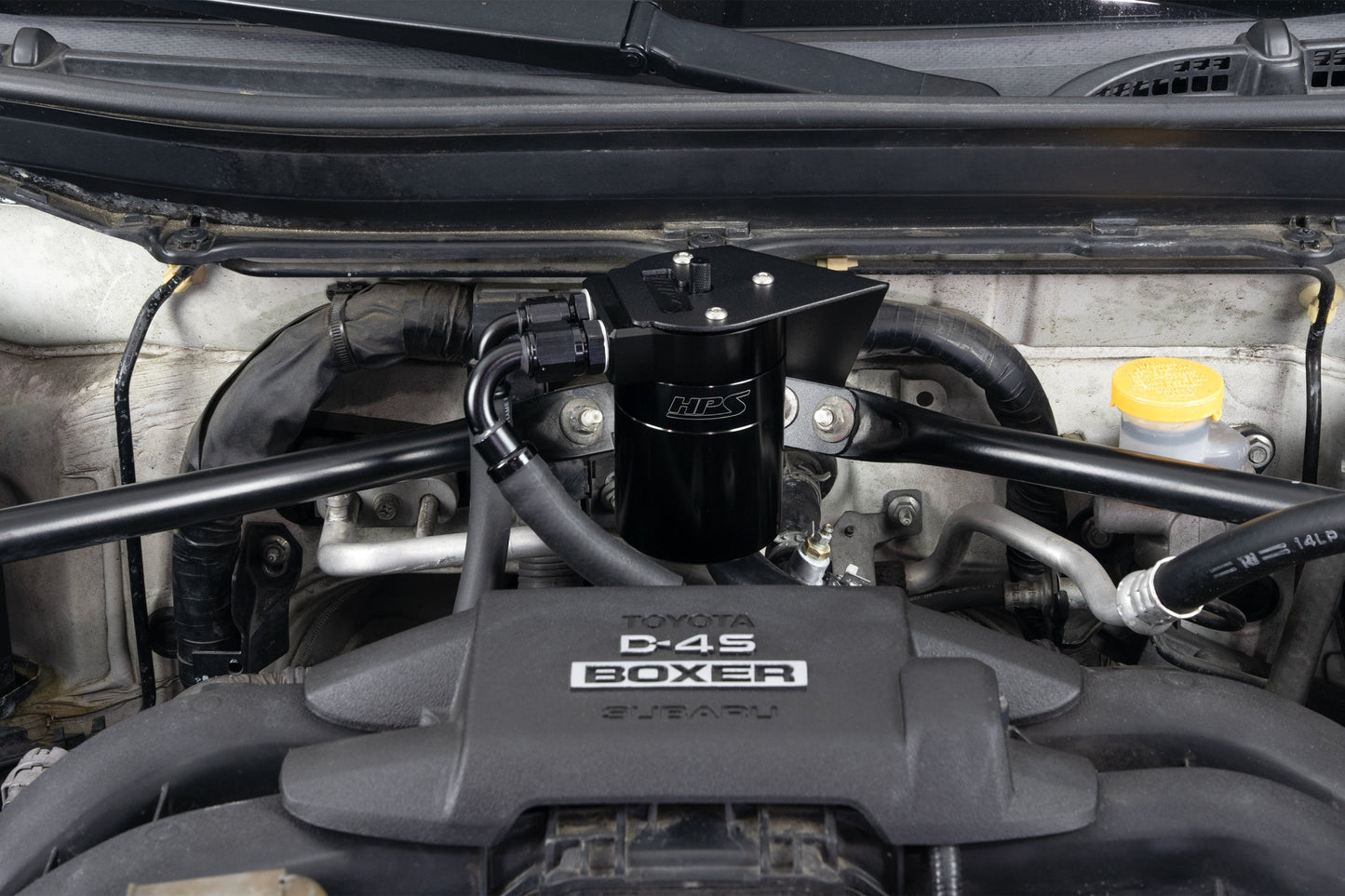 HPS Performance Billet Aluminum Oil Catch Can Kit, Black, 860-030WB