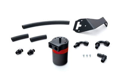 HPS Performance Billet Aluminum Oil Catch Can Kit, Red, 860-030