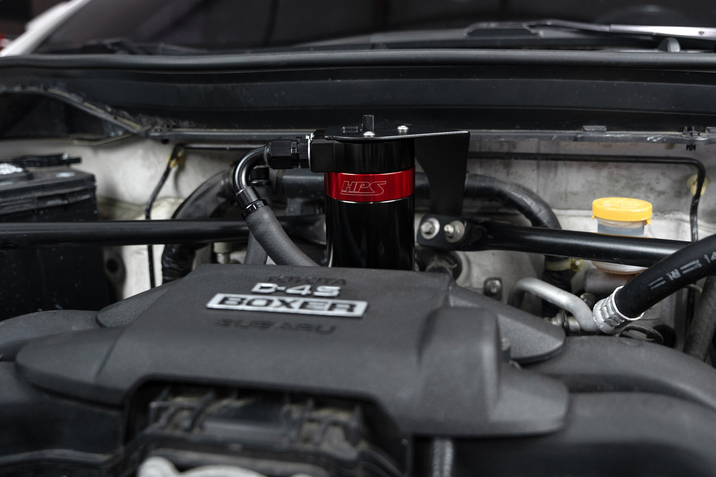 HPS Performance Billet Aluminum Oil Catch Can Kit, Red, 860-030