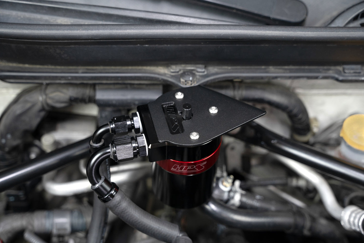 HPS Performance Billet Aluminum Oil Catch Can Kit, Red, 860-030