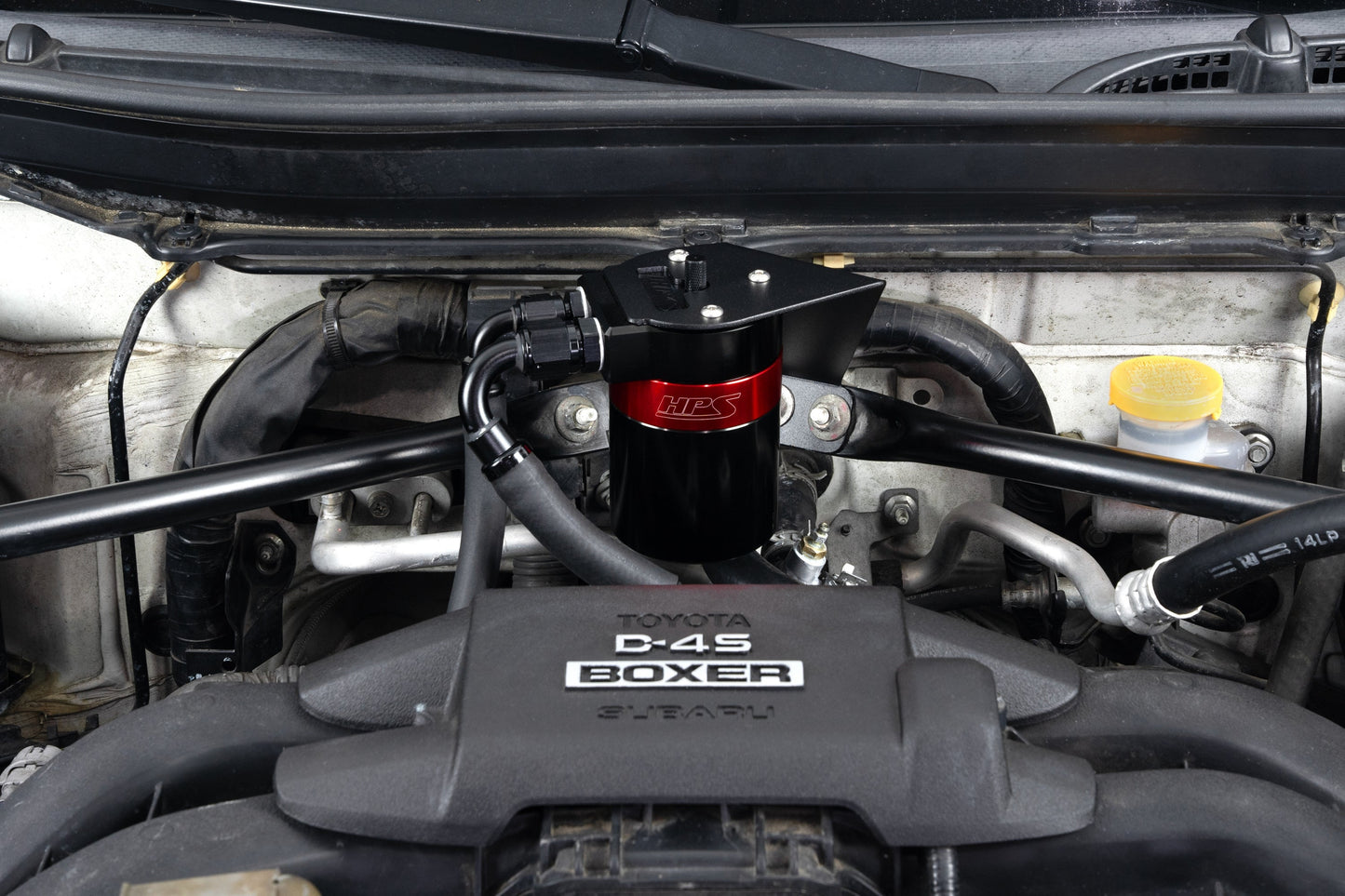 HPS Performance Billet Aluminum Oil Catch Can Kit, Red, 860-030