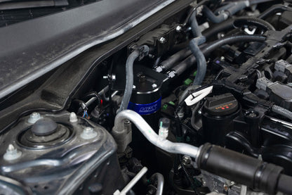 HPS Performance Billet Aluminum Oil Catch Can Kit, Blue, 860-031BL