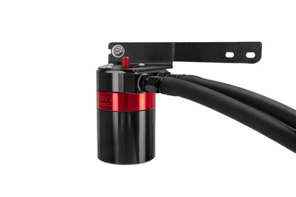 HPS Performance Billet Aluminum Oil Catch Can Kit, Red, 860-031