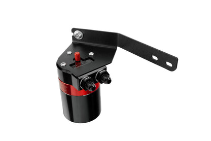 HPS Performance Billet Aluminum Oil Catch Can Kit, Red, 860-031