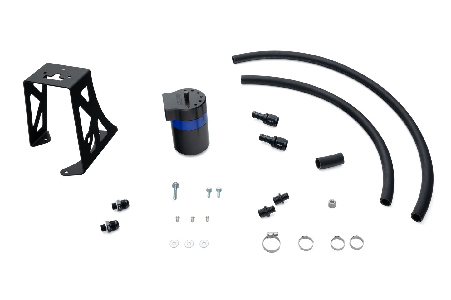HPS Performance Billet Aluminum Oil Catch Can Kit, Blue, 860-032BL