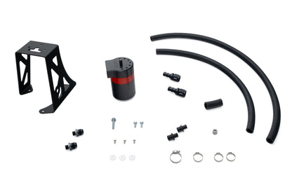 HPS Performance Billet Aluminum Oil Catch Can Kit, Red, 860-032