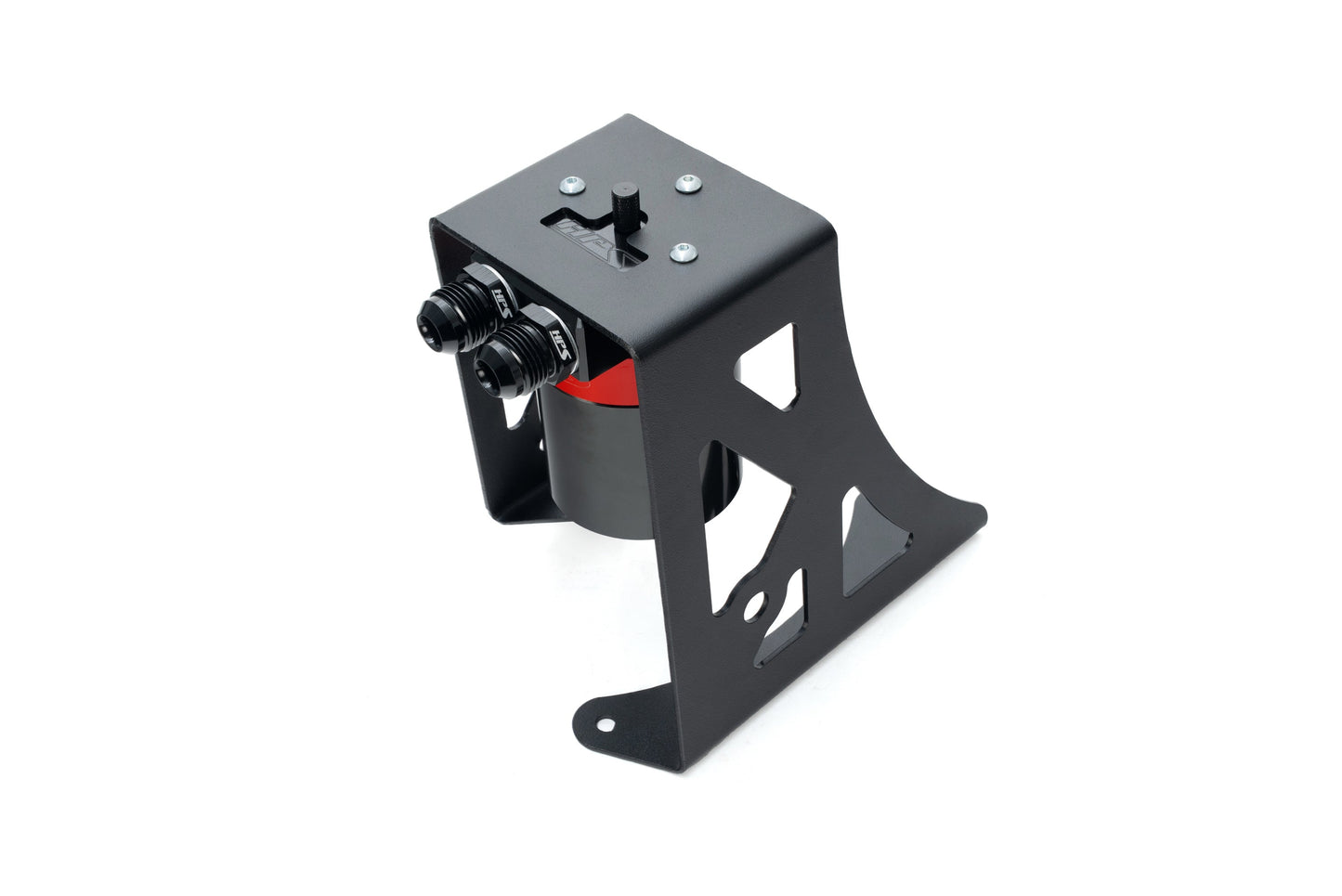 HPS Performance Billet Aluminum Oil Catch Can Kit, Red, 860-032