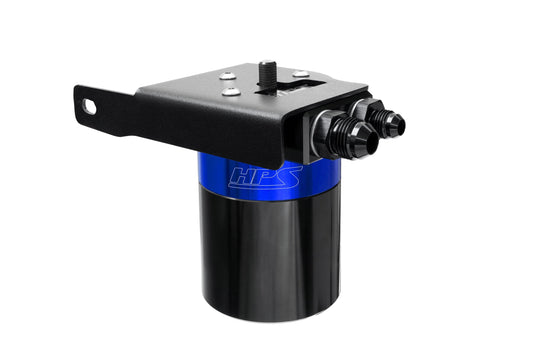 HPS Performance Billet Aluminum Oil Catch Can Kit Blue 860-033BL