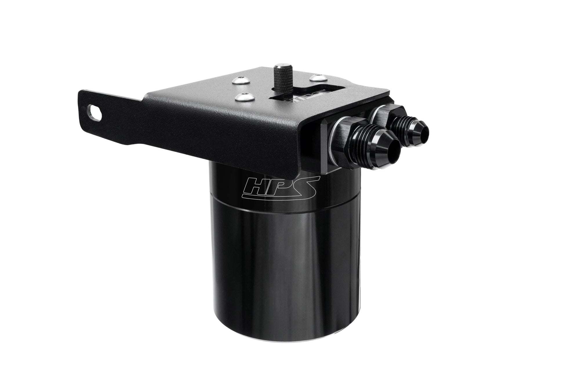 HPS Performance Billet Aluminum Oil Catch Can Kit Black 860-033WB
