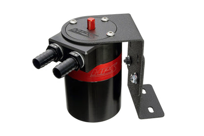 HPS Performance Aluminum Oil Catch Can Kit with 1/2 inch Barb Adapters and Rubber Hoses 861-502