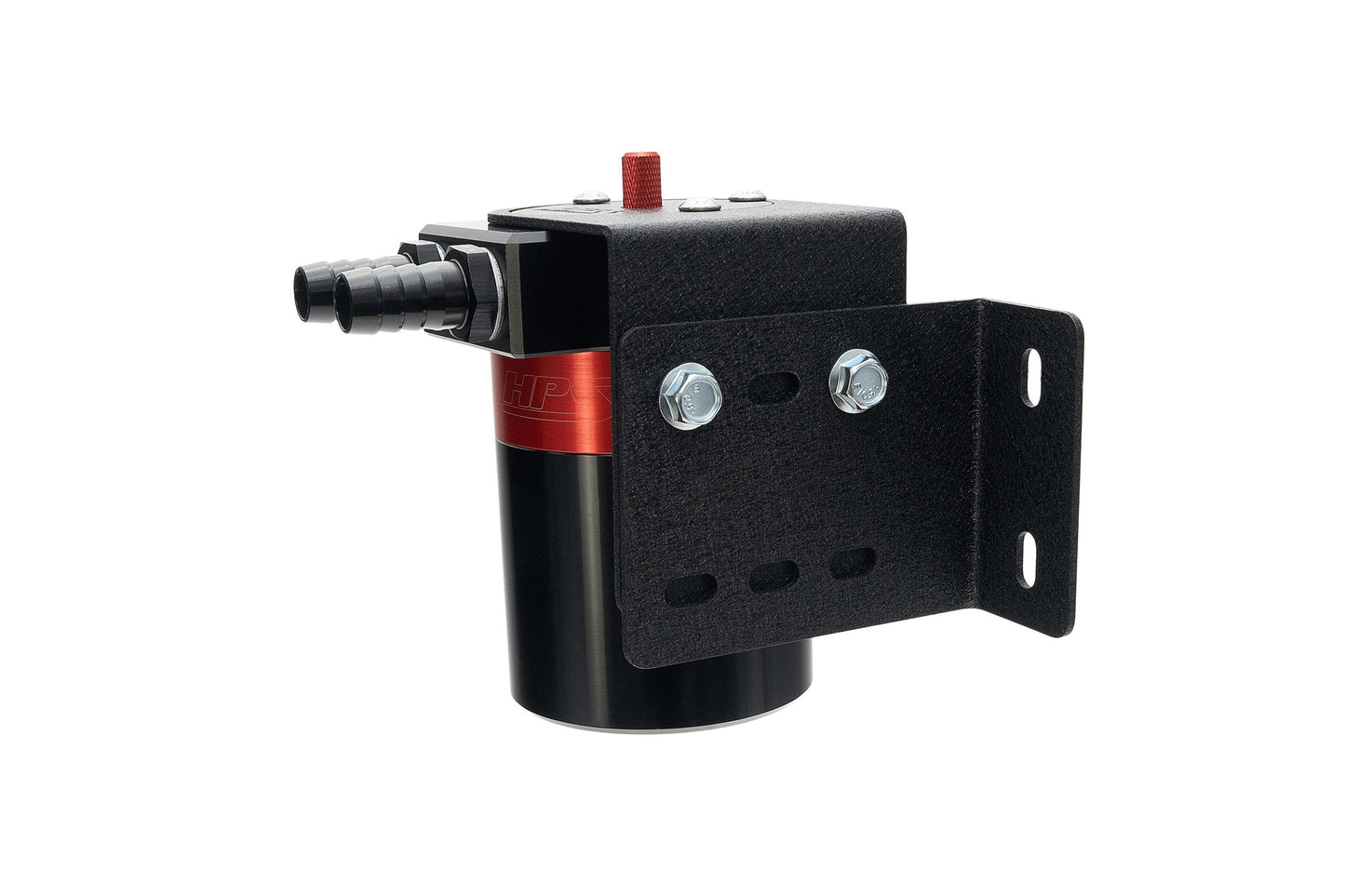 HPS Performance Aluminum Oil Catch Can Kit with 1/2" Barb Adapters and Rubber Hoses, 861-502