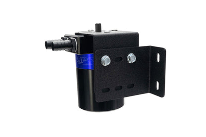 HPS Performance Aluminum Oil Catch Can Kit with 5/8" Barb Adapters and Rubber Hoses, Blue, 861-503BL