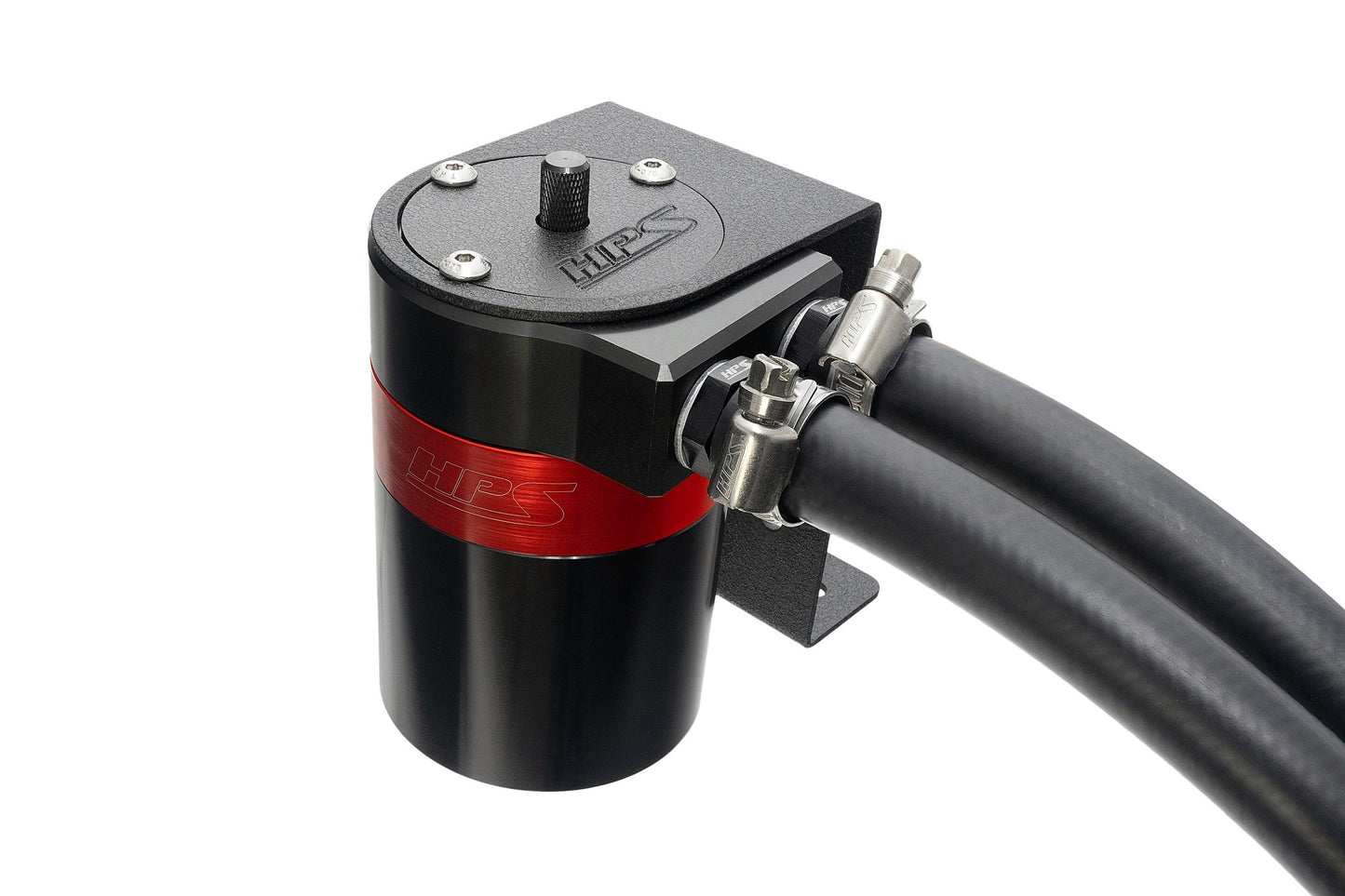 HPS Performance Aluminum Oil Catch Can Kit with 5/8" Barb Adapters and Rubber Hoses, 861-503