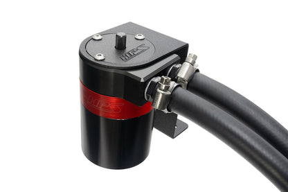 HPS Performance Aluminum Oil Catch Can Kit with 5/8" Barb Adapters and Rubber Hoses, 861-503