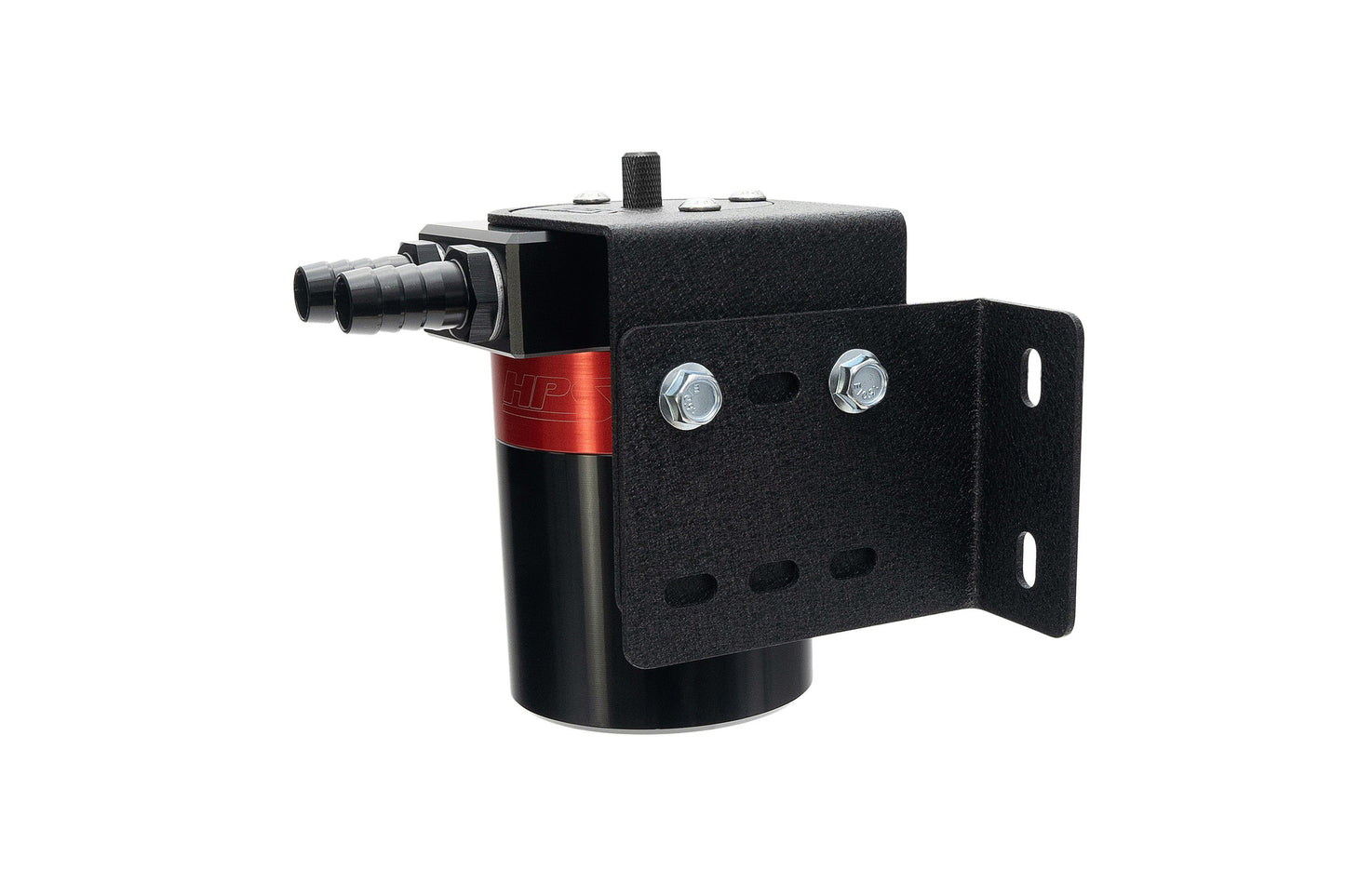 HPS Performance Aluminum Oil Catch Can Kit with 5/8" Barb Adapters and Rubber Hoses, 861-503