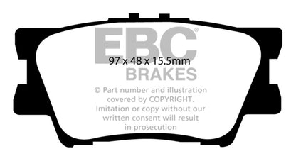 EBC 13+ Lexus ES300h 2.5 Hybrid Redstuff Rear Brake Pads